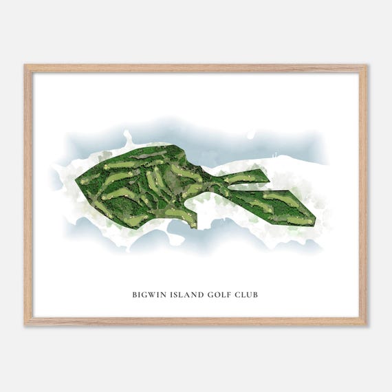 Bigwin Island Golf Club In Canada Classic Watercolor Map Golfer Gift Golf Wall Art Golf Poster Print Course Layout