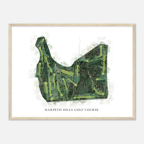 Harpeth Hills Golf Course Tennessee Classic Watercolor Map Golfer Gift Golf Wall Art Golf Poster Print Course Layout