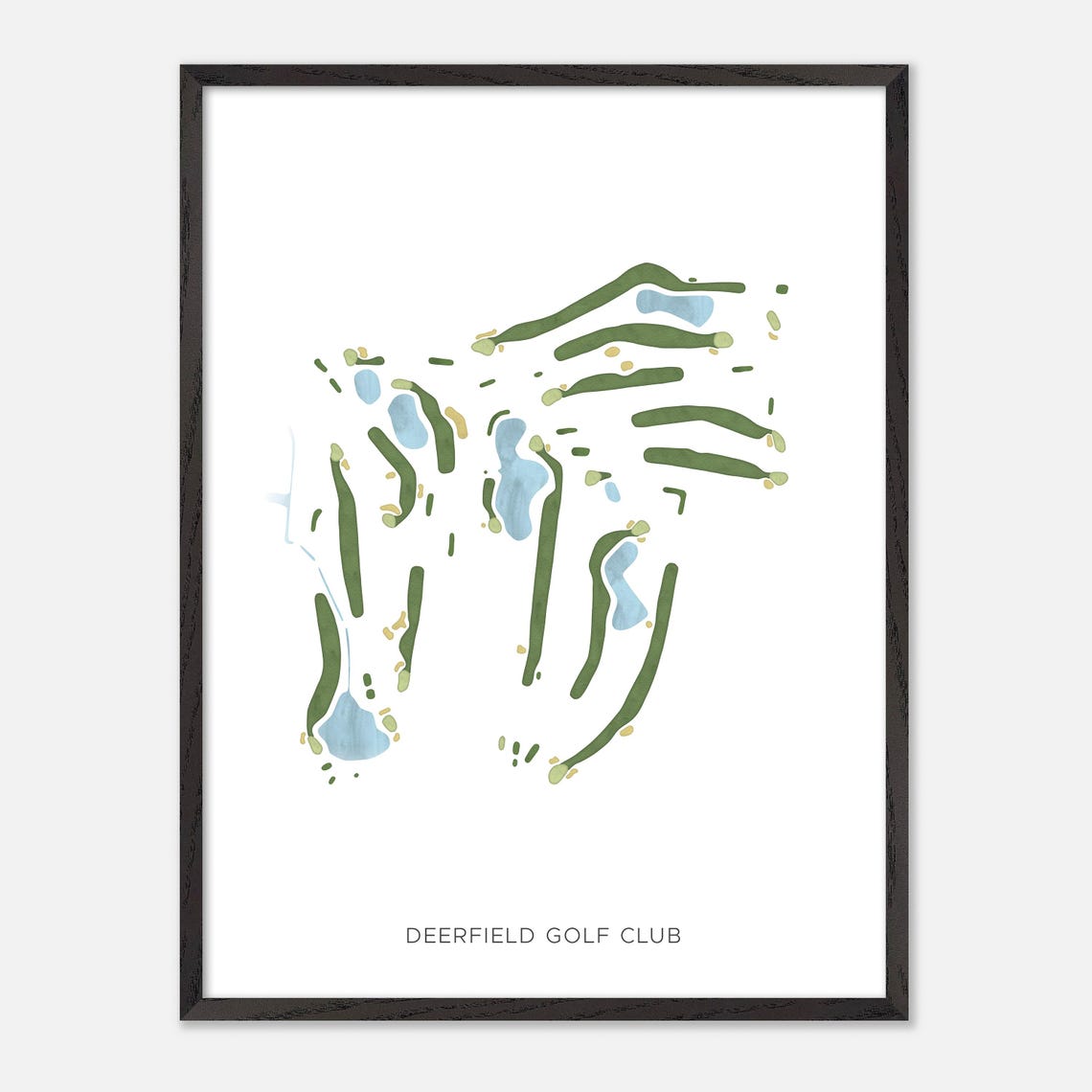 Deerfield Golf Club Oakville Canada Modern Watercolor Golf Map Poster - Image 2