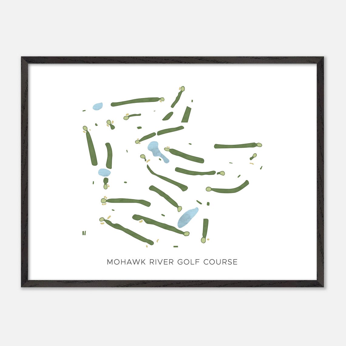 Mohawk River Golf Course Minimalist Watercolor Map Art Poster - Image 5