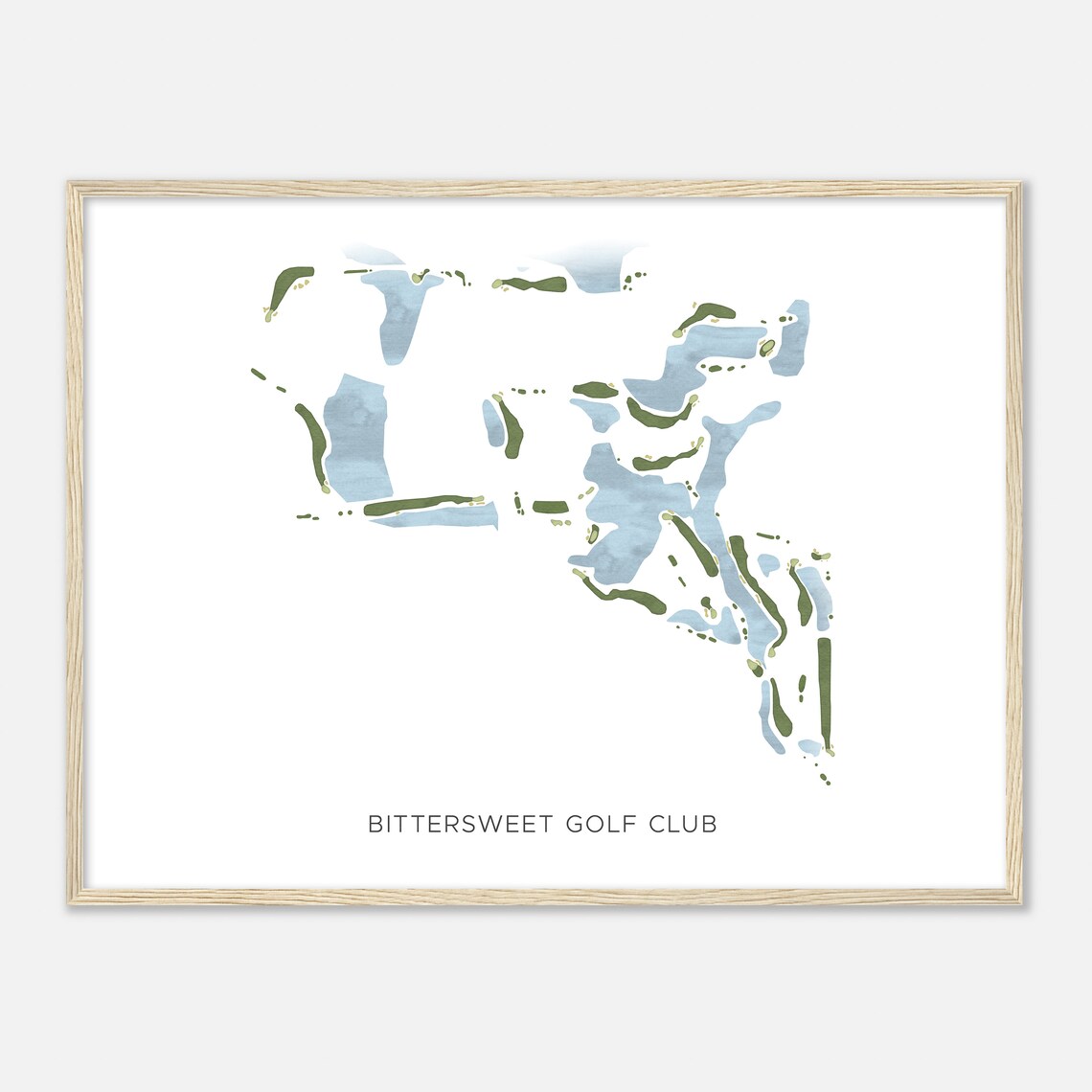 Bittersweet Golf Club Illinois Modern Watercolor Map Golfer Gift Golf Wall Art Golf Poster Print Course Layout