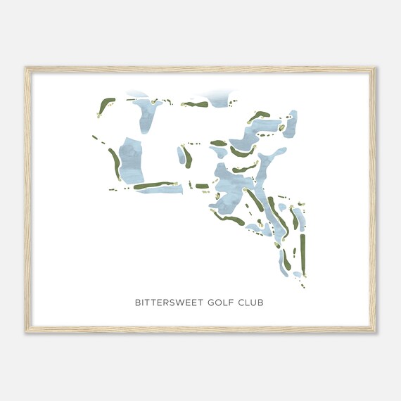Bittersweet Golf Club Illinois Modern Watercolor Map Golfer Gift Golf Wall Art Golf Poster Print Course Layout
