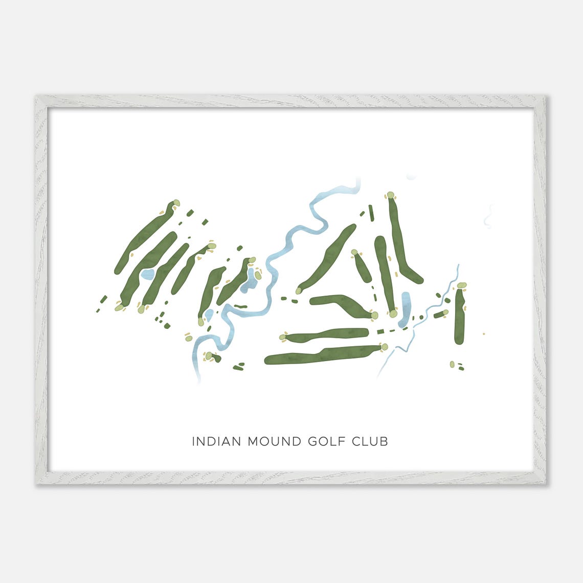 Indian Mound Golf Club In Ossipee New Hampshire Modern Watercolor Map Golfer Gift Golf Wall Art Golf Poster Print Course Layout - Image 4