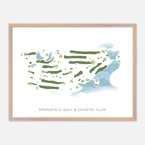 Springfield Golf & Country Club Guelph Canada Modern Watercolor Golf Map Poster