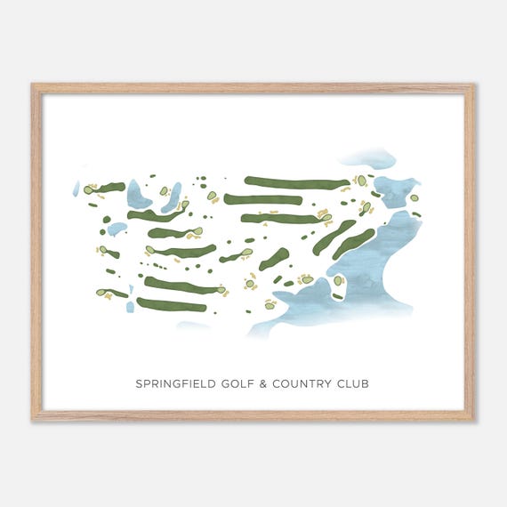 Springfield Golf Country Club In Guelph Canada Modern Watercolor Map Golfer Gift Golf Wall Art Golf Poster Print Course Layout