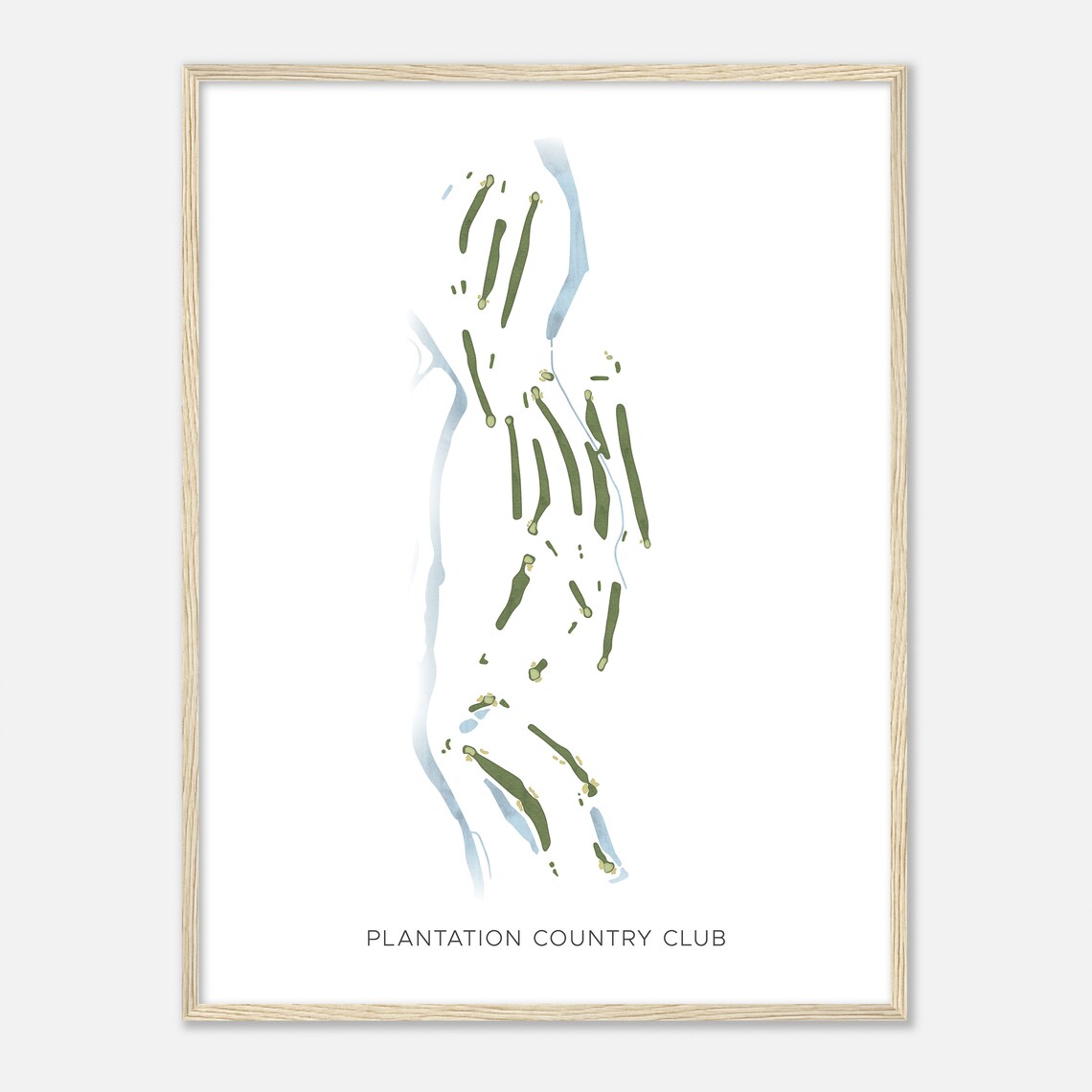 Plantation Country Club Minimalist Modern Golf Course Map Poster - Image 2
