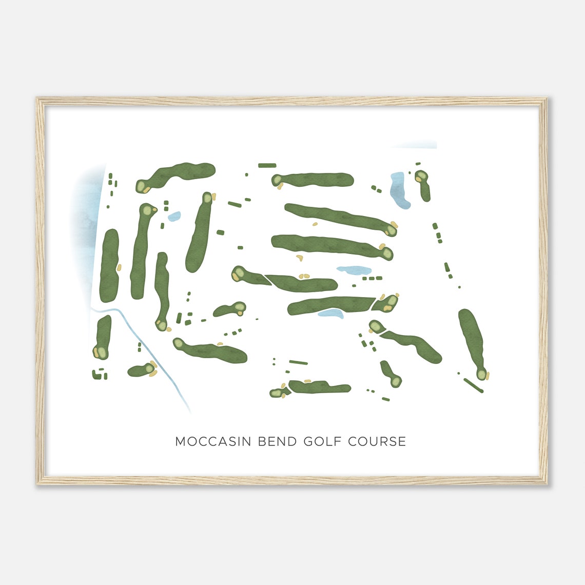 Moccasin Bend Golf Course Modern Watercolor Course Map Poster