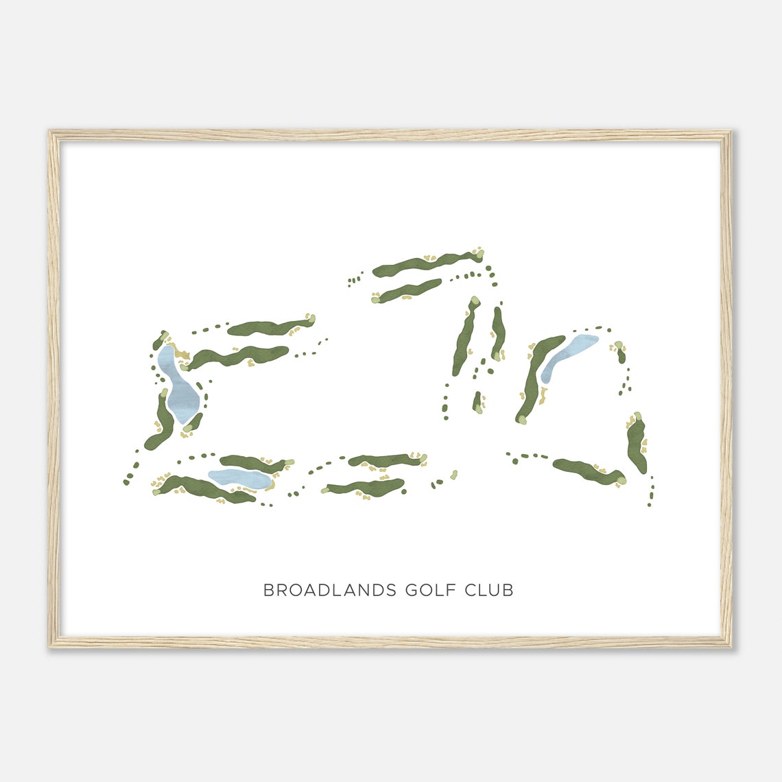 Broadlands Golf Club Minimalist Watercolor Fairway Map Poster - Image 2