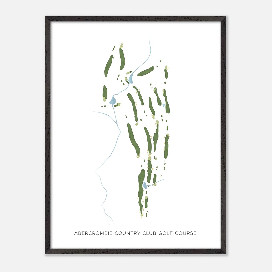 Abercrombie Country Club Golf Course Map, Watercolor - Image 2