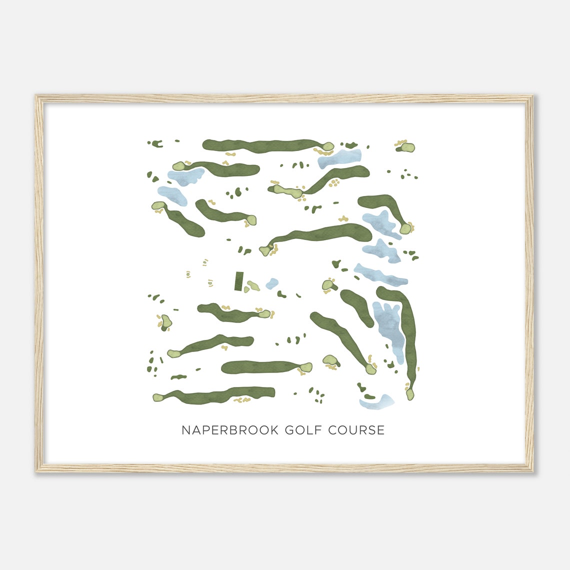 Naperbrook Golf Course Illinois Modern Watercolor Map Golfer Gift Golf Wall Art Golf Poster Print Course Layout