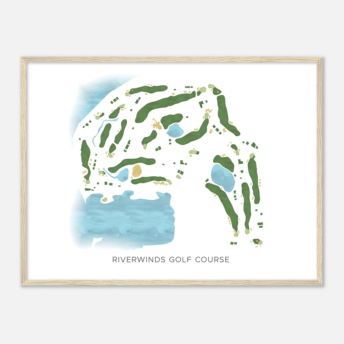 Riverwinds Golf Course New Jersey Modern Watercolor Map Golfer Gift Golf Wall Art Golf Poster Print Course Layout - Image 2