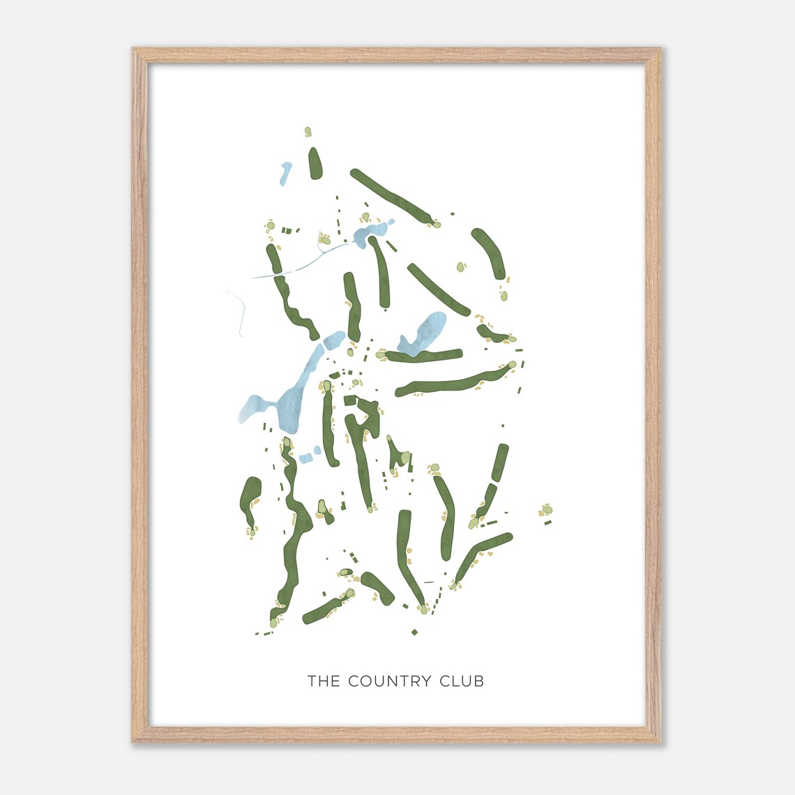 The Country Club Brookline MA Modern Watercolor Course Map Poster - Image 2
