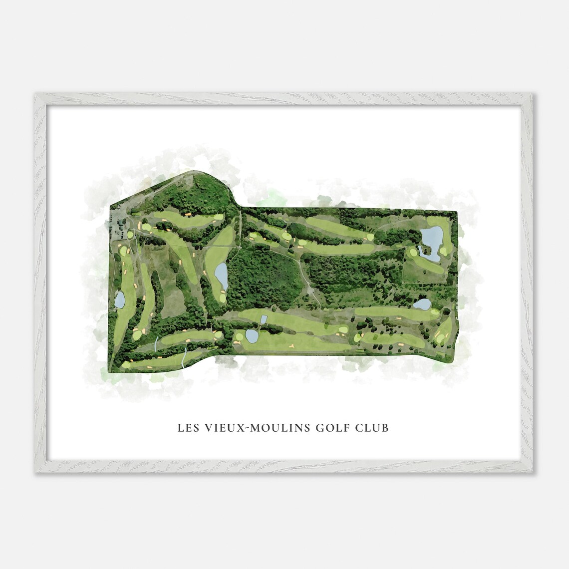 Les Vieux Moulins Golf Club Gatineau Classic Watercolor Map Poster - Image 3