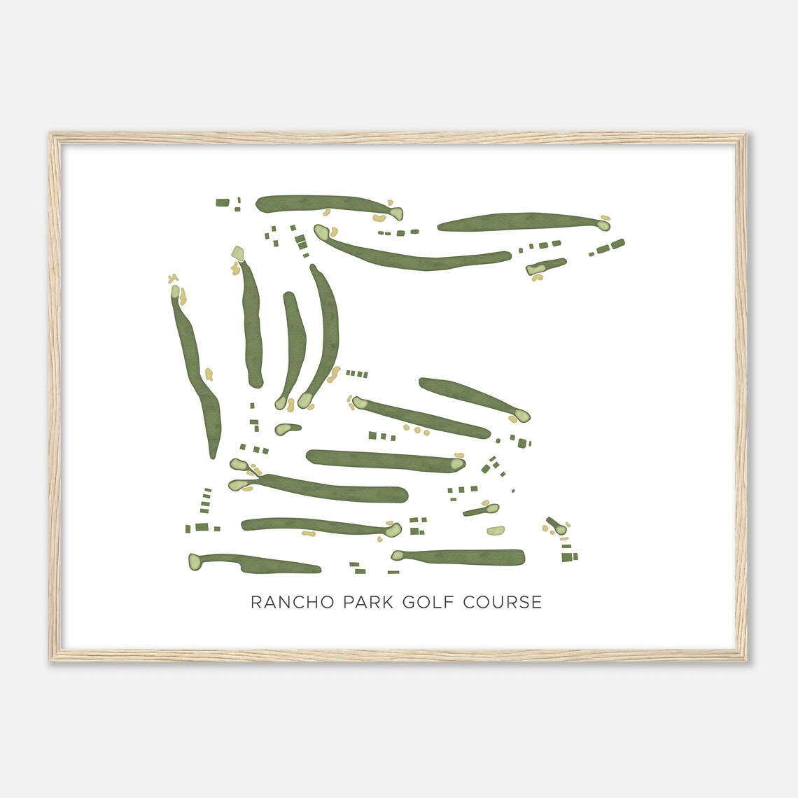 Rancho Park Golf Course California Modern Watercolor Map Golfer Gift Golf Wall Art Golf Poster Print Course Layout - Image 2
