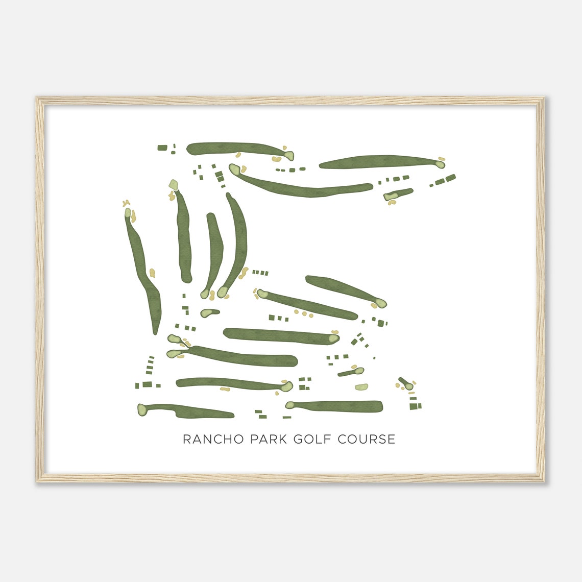 Rancho Park Golf Course Modern Watercolor Golf Course Map Poster - Image 2