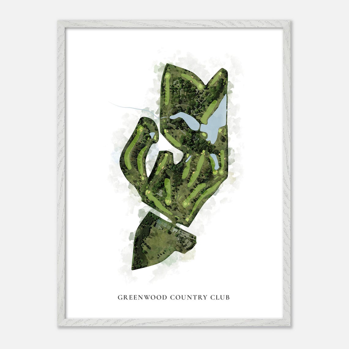 Greenwood Country Club Golf Classic Watercolor Map Art Poster - Image 2