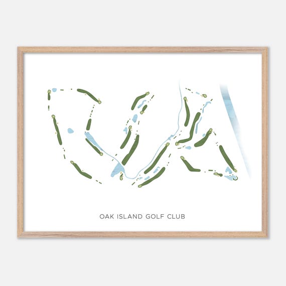 Oak Island Golf Club In Caswell Beach North Carolina Modern Watercolor Map Golfer Gift Golf Wall Art Golf Poster Print
