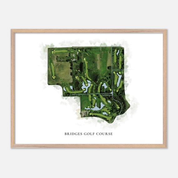Bridges Golf Course In Madison Wisconsin Classic Watercolor Map Golfer Gift Golf Wall Art Golf Poster Print Course Layout