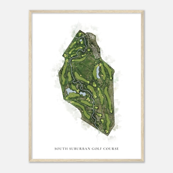 South Suburban Golf Course Colorado Classic Watercolor Map Golfer Gift Golf Wall Art Golf Poster Print Course Layout