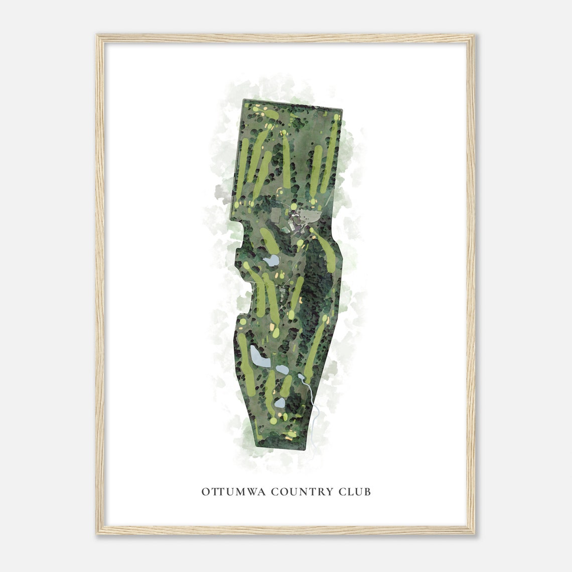 Ottumwa Country Club Iowa Golf Classic Watercolor Map Poster - Image 2