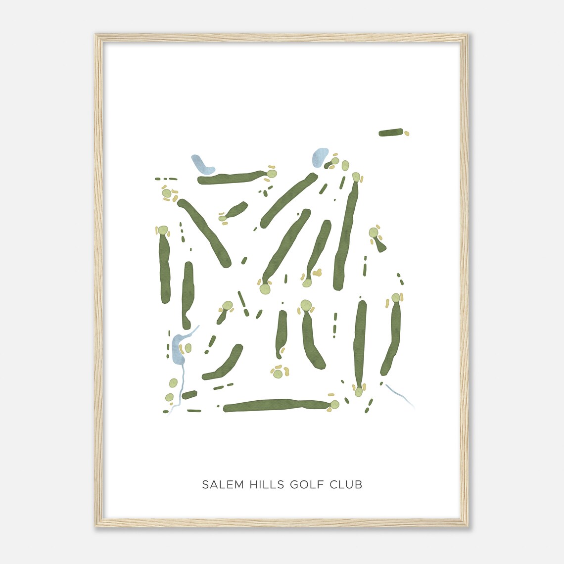 Salem Hills Golf Club Michigan Modern Watercolor Golf Map Poster - Image 2