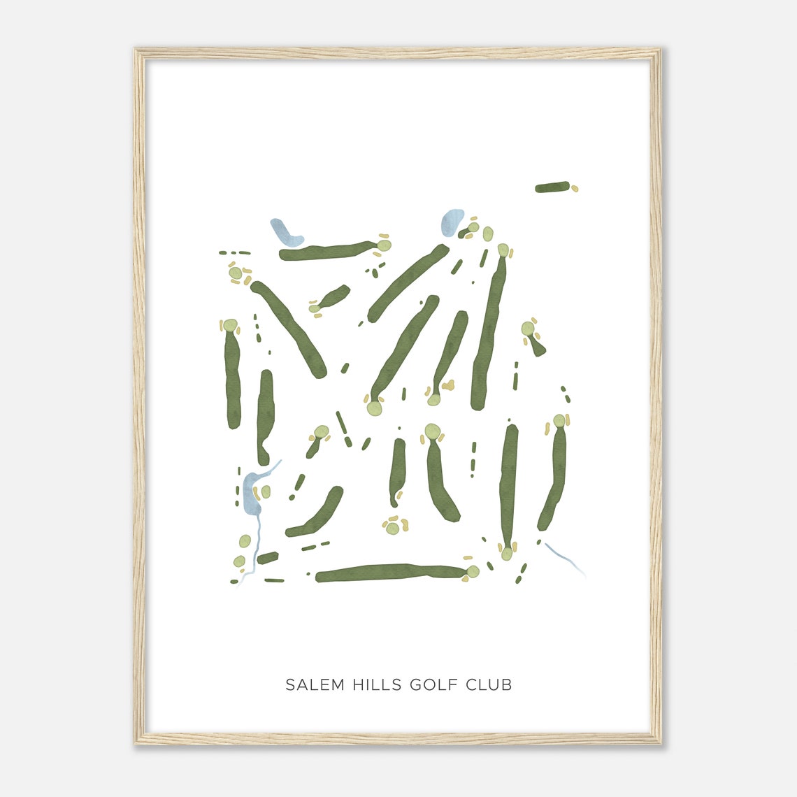 Salem Hills Golf Club Michigan Modern Watercolor Map Golfer Gift Golf Wall Art Golf Poster Print Course Layout - Image 2