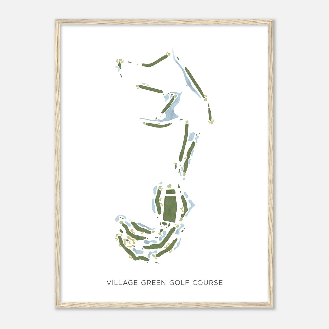 Village Green Golf Course Minnesota Modern Minimalist Map Art Poster - Image 2