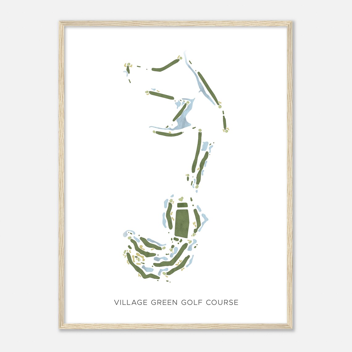 Village Green Golf Course Minnesota Modern Watercolor Map Golfer Gift Golf Wall Art Golf Poster Print Course Layout - Image 2