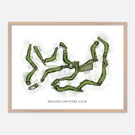 Skyline Country Club In Tucson Arizona Classic Watercolor Map Golfer Gift Golf Wall Art Golf Poster Print Course Layout