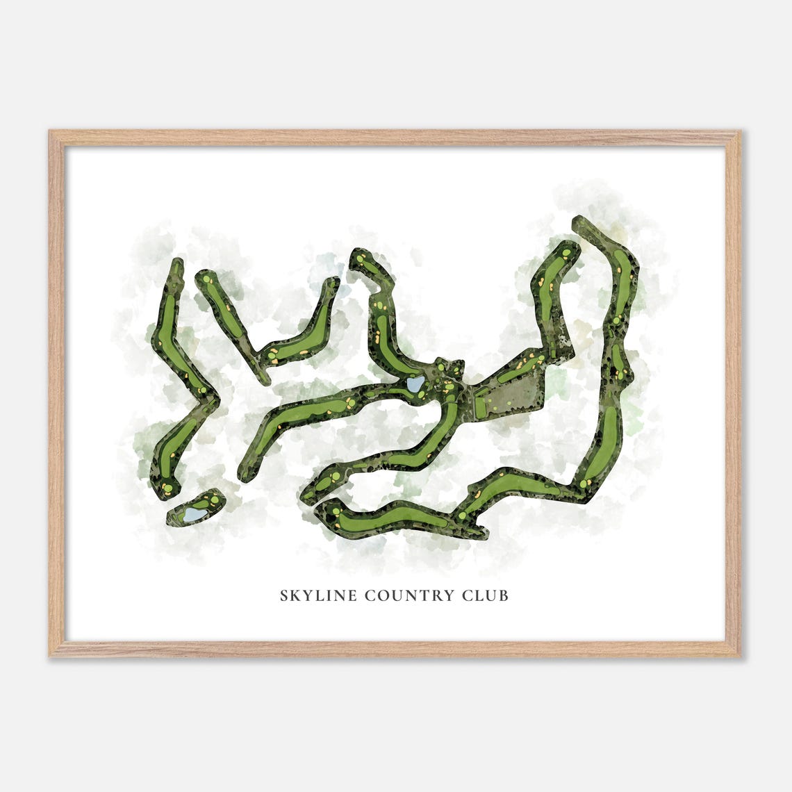 Skyline Country Club Watercolor Golf Course Map Golfer Gift Poster