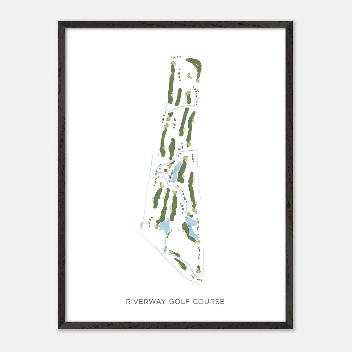 Riverway Golf Course Modern Minimalist Watercolor Golf Map Poster - Image 2
