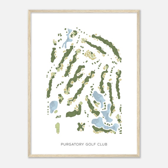 Purgatory Golf Club Indiana Modern Watercolor Map Golfer Gift Golf Wall Art Golf Poster Print Course Layout