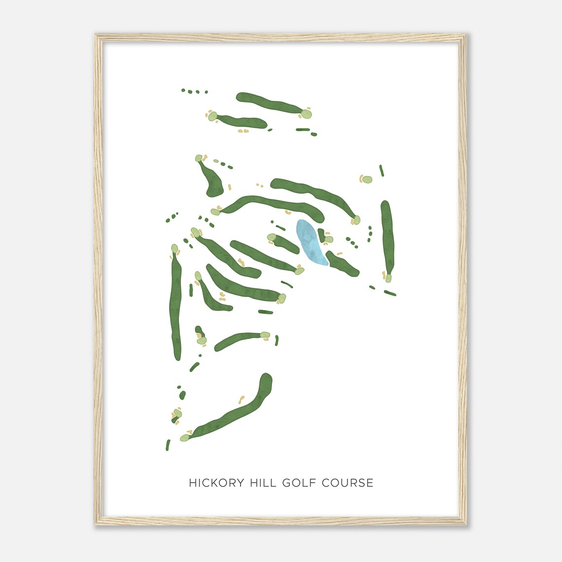 Hickory Hill Golf Course New York Modern Watercolor Map Golfer Gift Golf Wall Art Golf Poster Print Course Layout