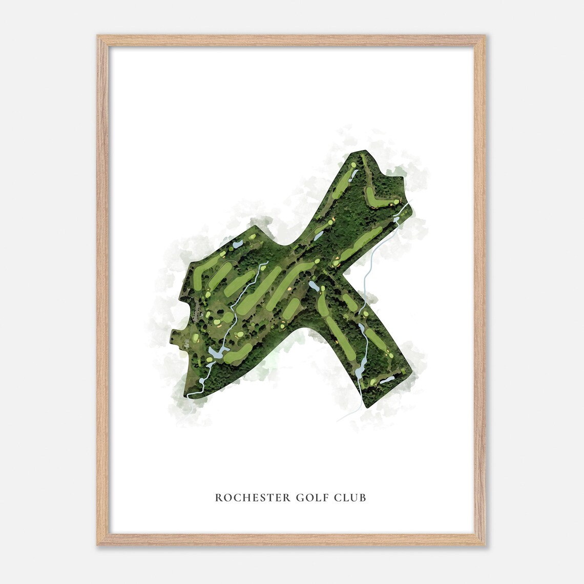 Rochester Golf Club Massachusetts Classic Watercolor Aerial Poster - Image 2