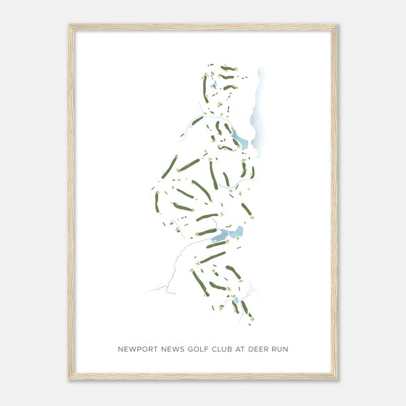 Newport News Golf Club At Deer Run Virginia Modern Watercolor Map Golfer Gift Golf Wall Art Golf Poster Print Course Layout