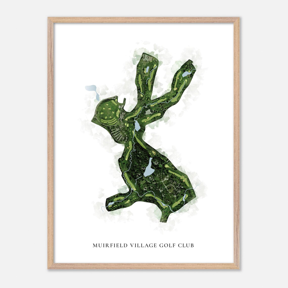 Muirfield Village Golf Club Dublin Ohio Classic Watercolor Map Poster - Image 2