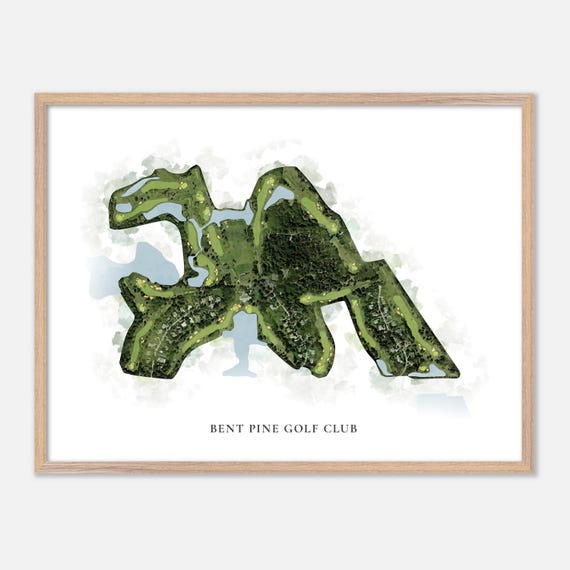 Bent Pine Golf Club In Vero Beach Florida Classic Watercolor Map Golfer Gift Golf Wall Art Golf Poster Print Course Layout