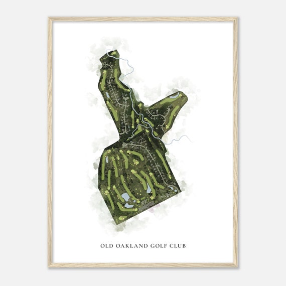 Old Oakland Golf Club Indiana Classic Watercolor Map Golfer Gift Golf Wall Art Golf Poster Print Course Layout