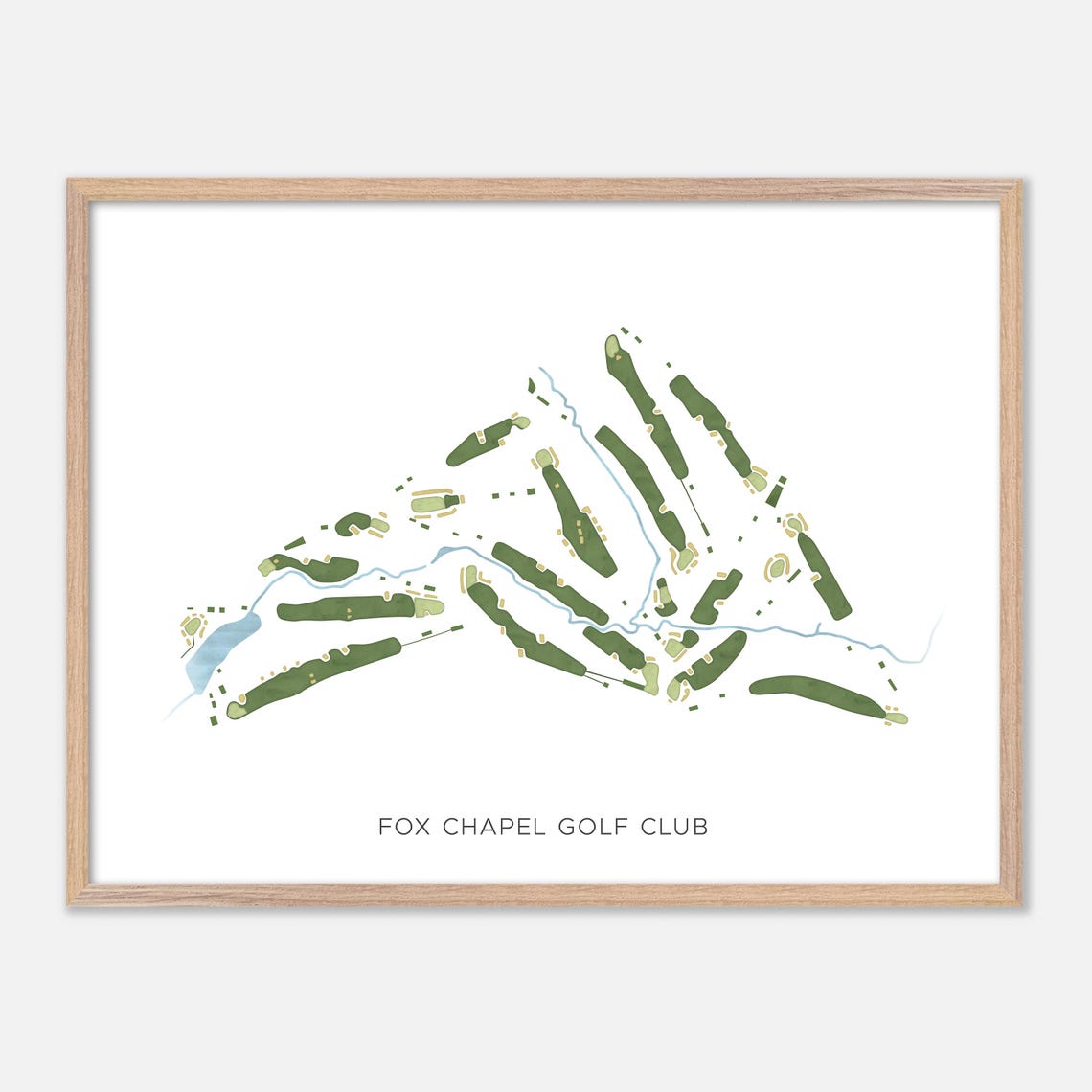 Fox Chapel Golf Club In Pittsburgh Pennsylvania Modern Watercolor Map Golfer Gift Golf Wall Art Golf Poster Print Course Layout