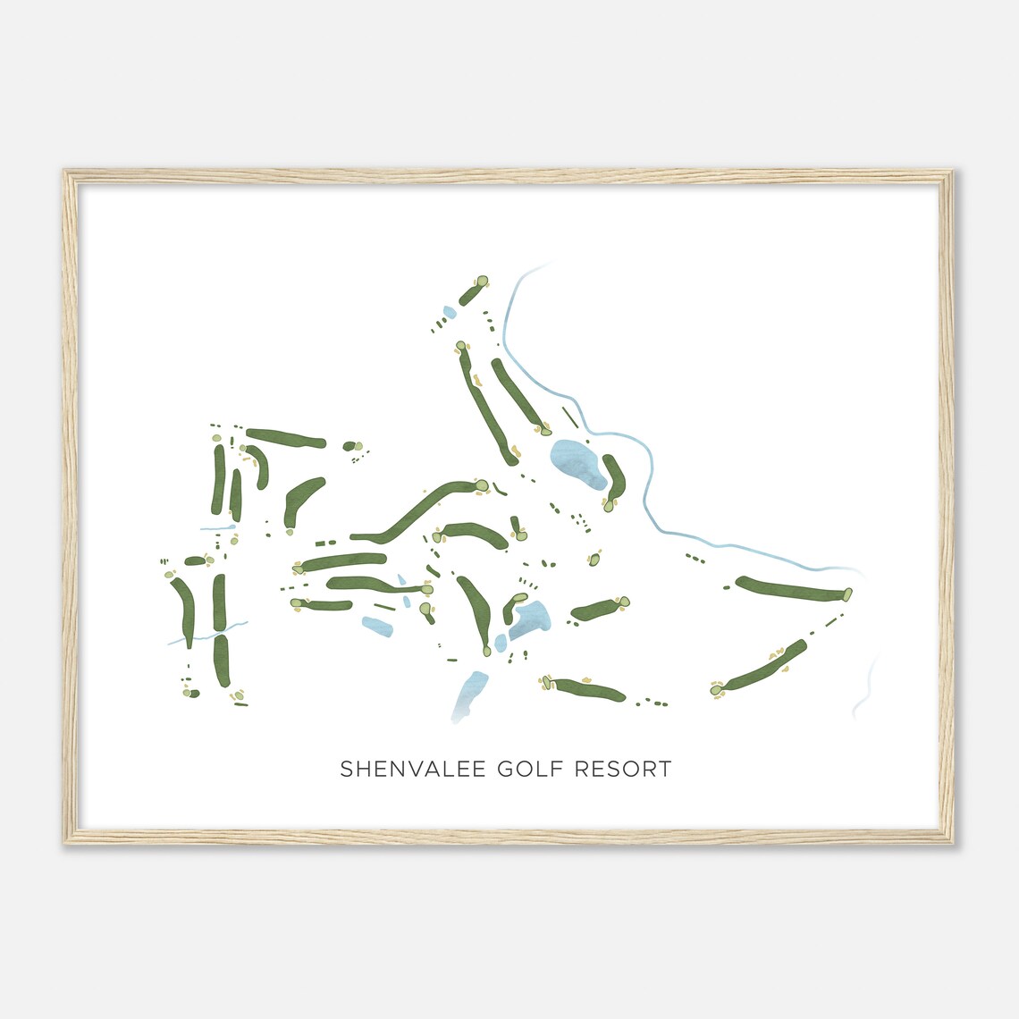 Shenvalee Golf Resort Virginia Modern Watercolor Map Golfer Gift Golf Wall Art Golf Poster Print Course Layout - Image 2