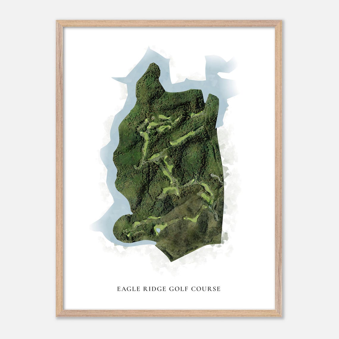 Eagle Ridge Golf Course Kentucky Aerial Watercolor Map Poster - Image 2