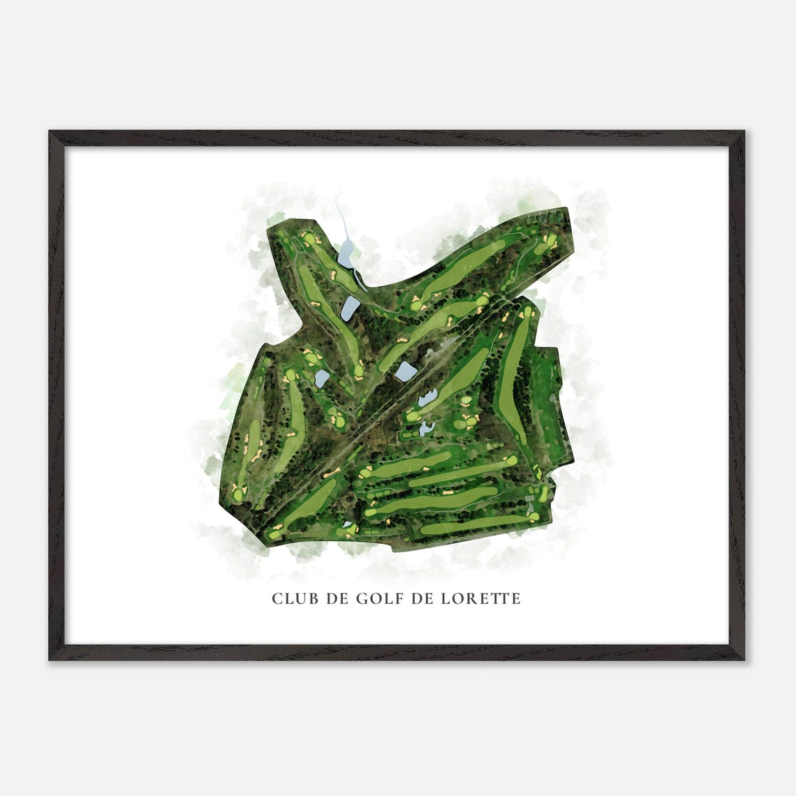 Club de Golf de Lorette Classic Watercolor Course Map Poster - Image 4