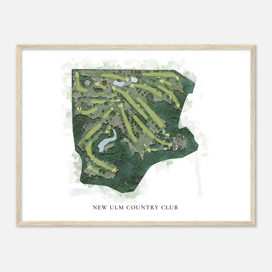 New Ulm Country Club Classic Watercolor Aerial Course Map Poster