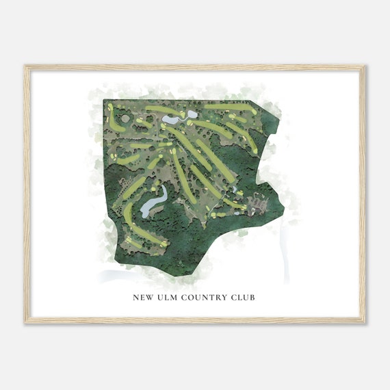 New Ulm Country Club Minnesota Classic Watercolor Map Golfer Gift Golf Wall Art Golf Poster Print Course Layout