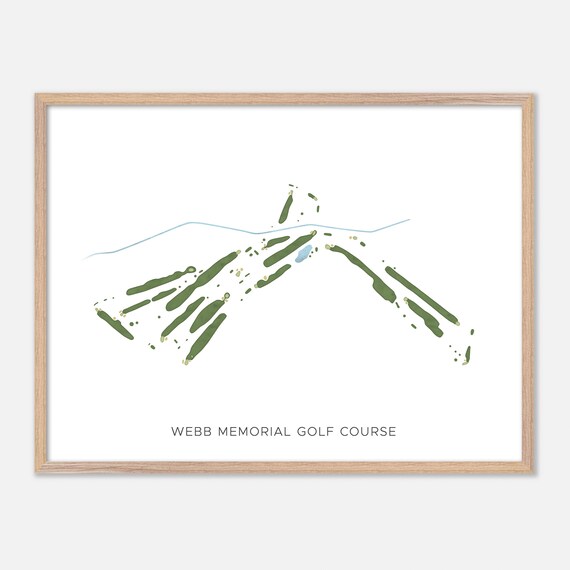 Webb Memorial Golf Course Baton Rouge Modern Watercolor Map Golf Poster