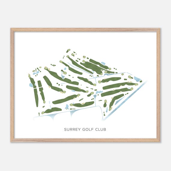 Surrey Golf Club In Surrey Canada Modern Watercolor Map Golfer Gift Golf Wall Art Golf Poster Print Course Layout