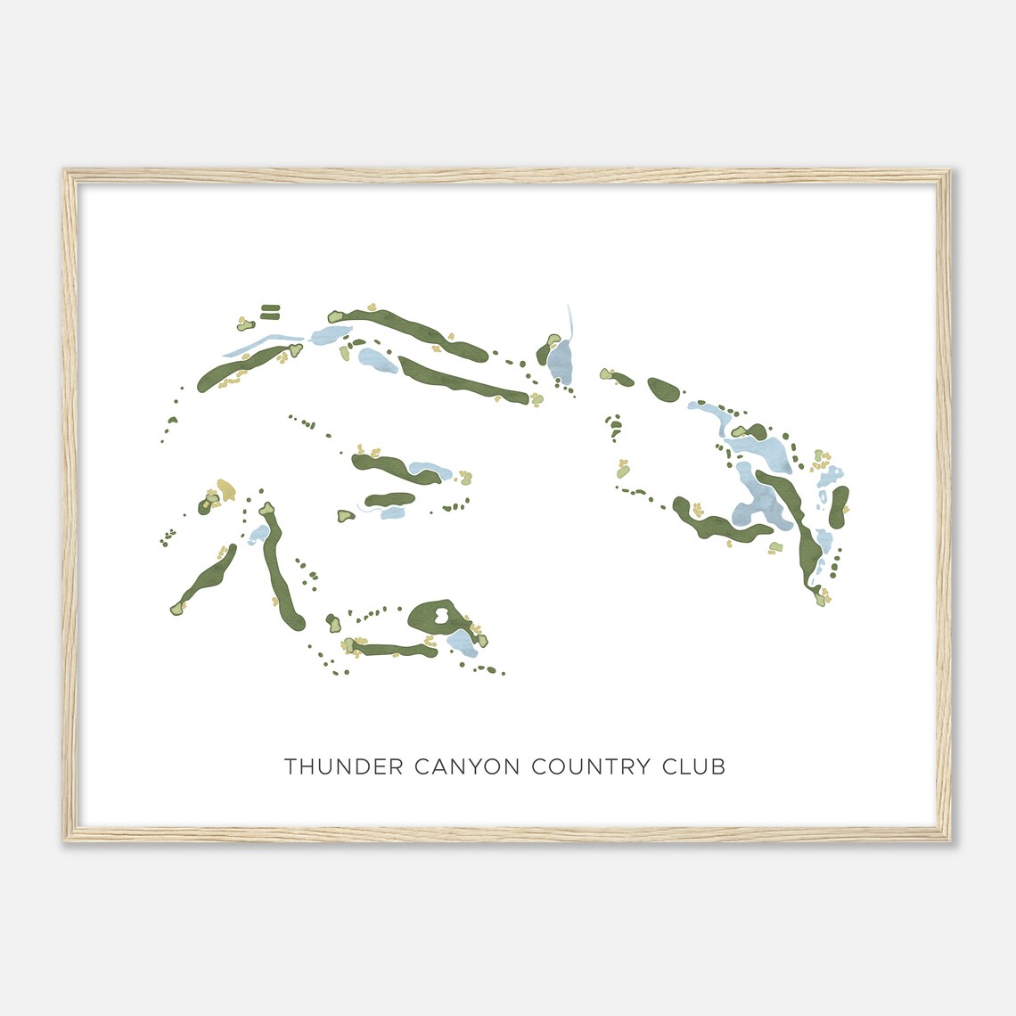 Thunder Canyon Country Club Nevada Modern Watercolor Map Golfer Gift Golf Wall Art Golf Poster Print Course Layout