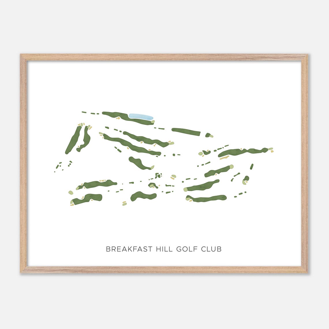 Breakfast Hill Golf Club Modern Fairway Golf Course Map Poster