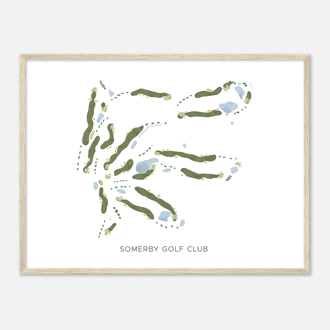 Somerby Golf Club Minimalist Golf Map Art Print Gift For Golfers