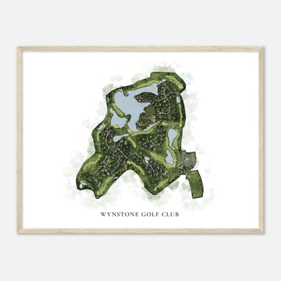 Wynstone Golf Club Illinois Classic Watercolor Map Golfer Gift Golf Wall Art Golf Poster Print Course Layout